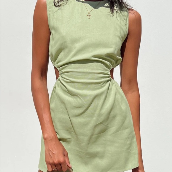 MAYZIE MINI DRESS GREEN - Picture 4 of 5